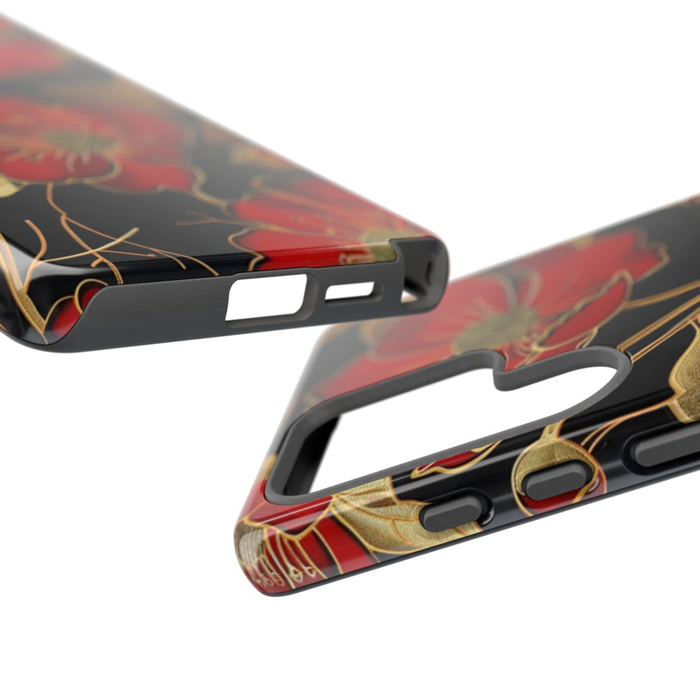 Rood-Gouden Bloemenpatroon