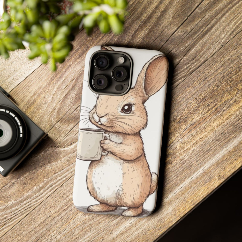 Schattige Konijn met Koffiemok Illustratie
