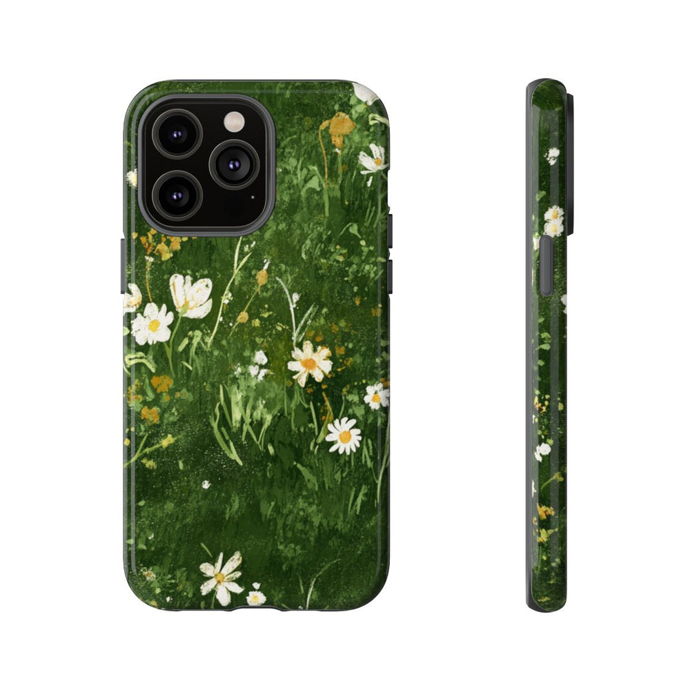 Groene Weide met Witte Bloemen