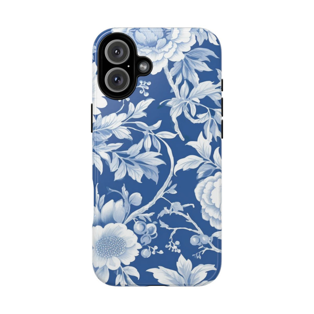 Blauw-Wit Bloemenpatroon