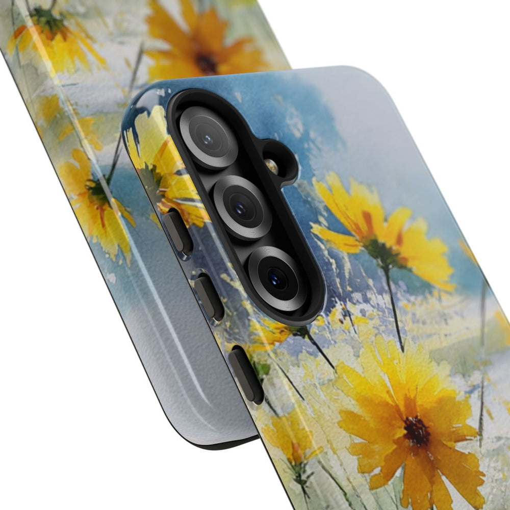 Gele Zonnebloemen in Pastelkleurig Landschap