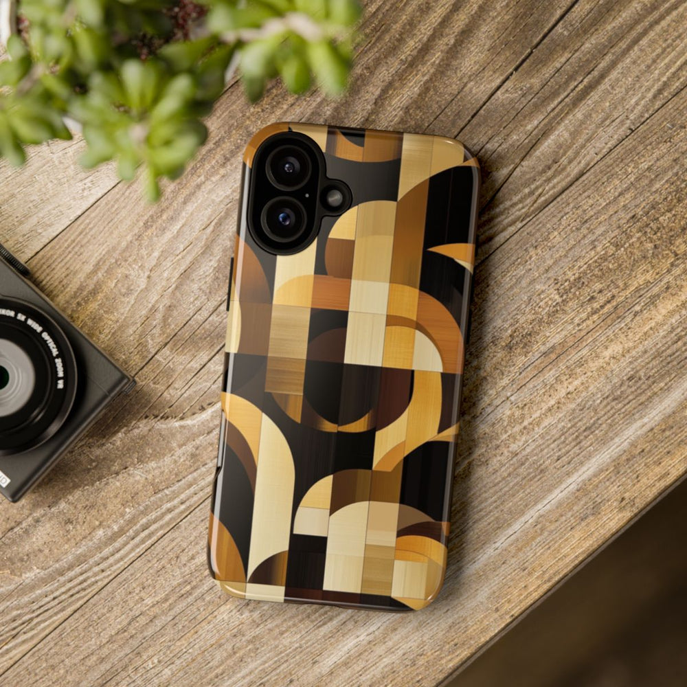 Geometrisch Bruin-Goud Art Deco Patroon