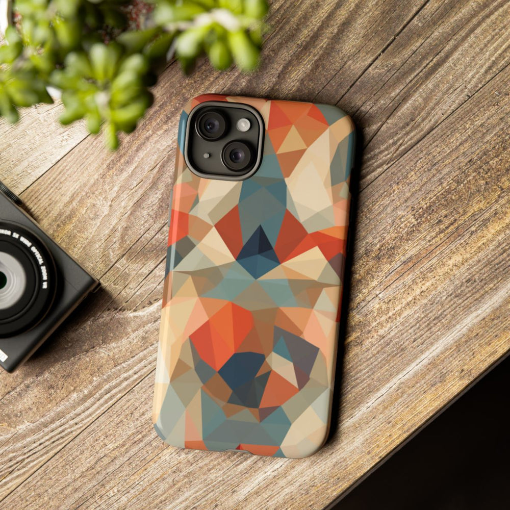 Geometrisch Abstract Patroon in Gedempte Warme Kleuren