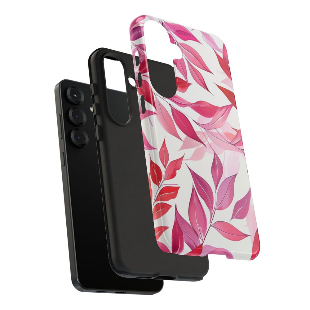 Roze en Rode Bladerenpatroon