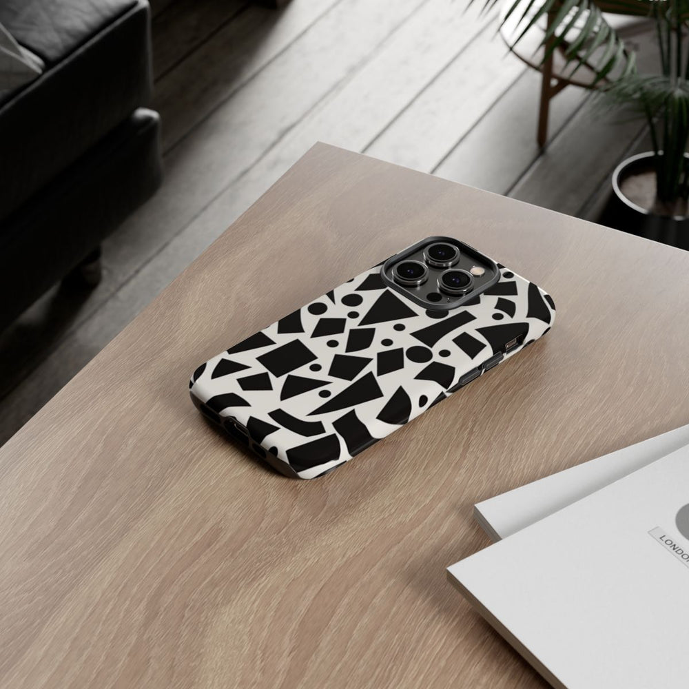 Zwart-Wit Geometrisch Abstract Patroon