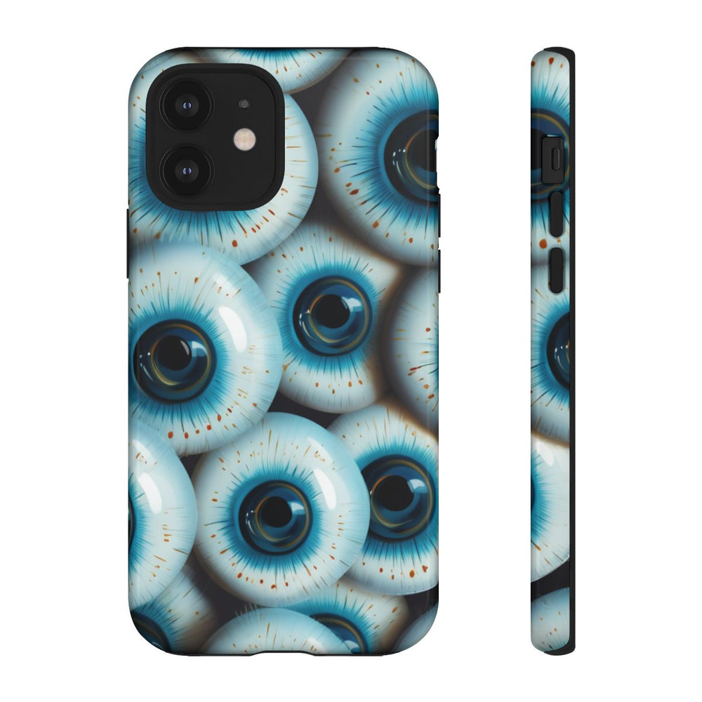 Glanzend Hoesje met Blauw Oogpatroon