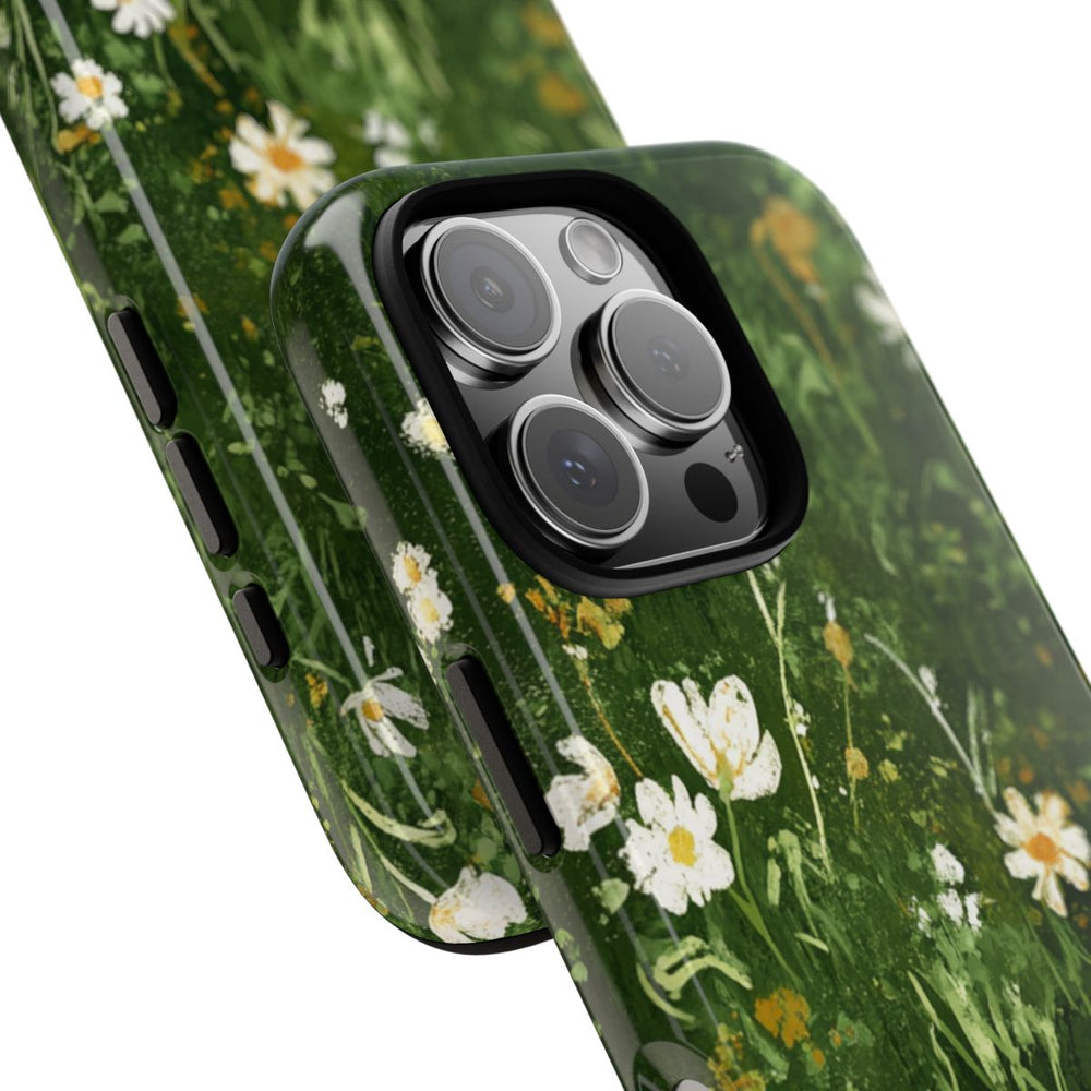 Groene Weide met Witte Bloemen