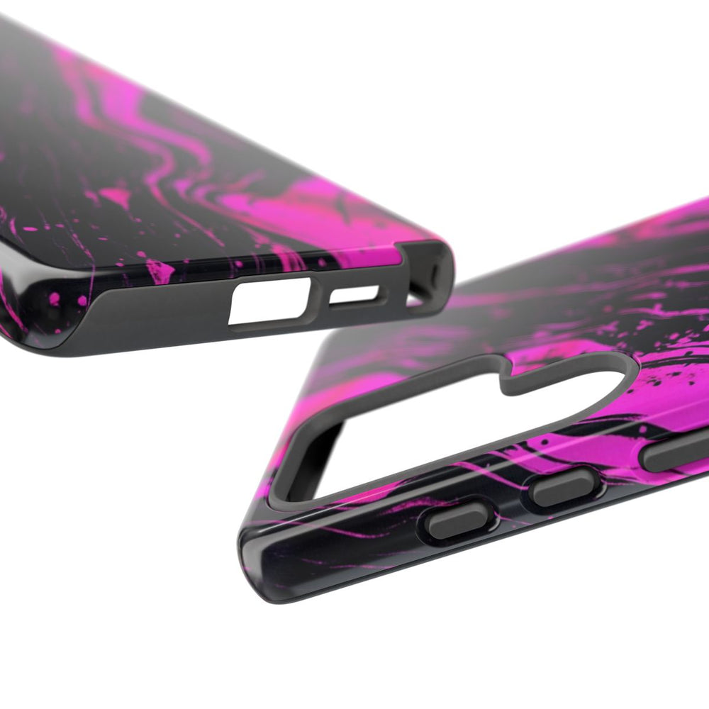 Neonroze en Zwart Abstract Patroon