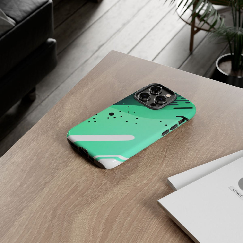 Geometrisch Groen-Zwart Abstract Patroon