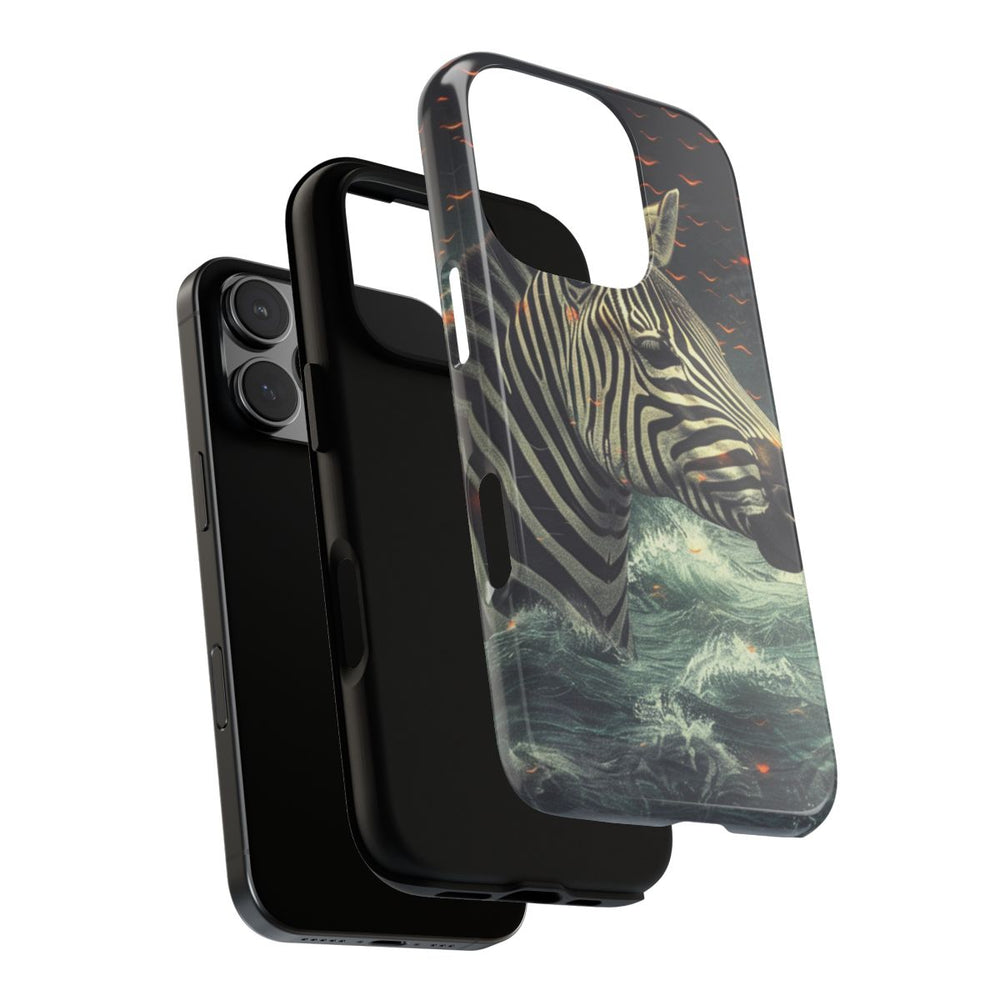 Zebra in Water met Gloeiende Vonken