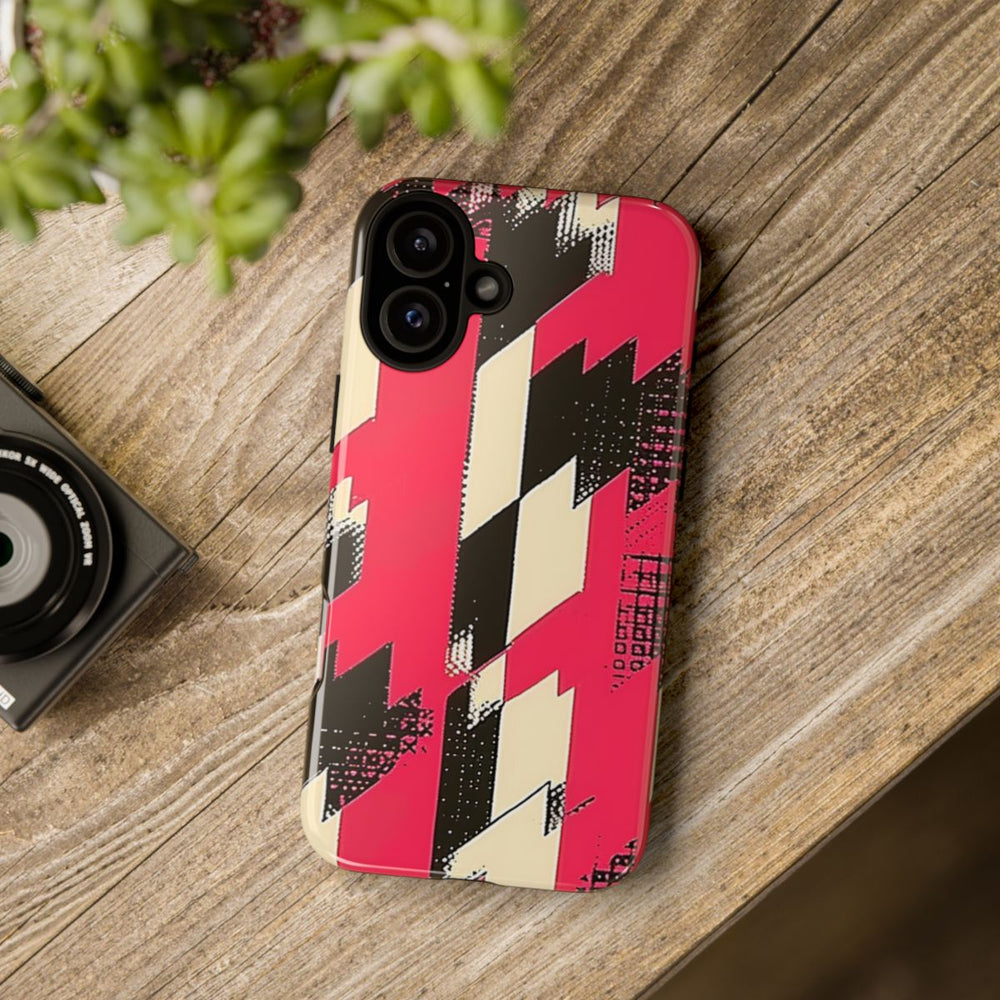 Roze en Zwart Pied-de-Poule Patroon