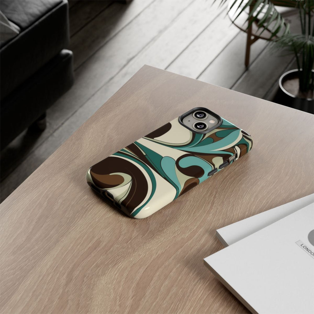 Abstracte Swirl in Teal en Bruin