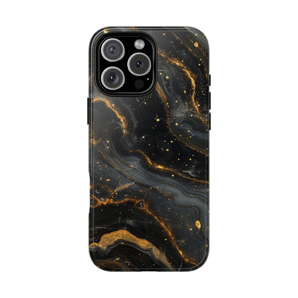 Zwart-Gouden Marmer Abstract Patroon