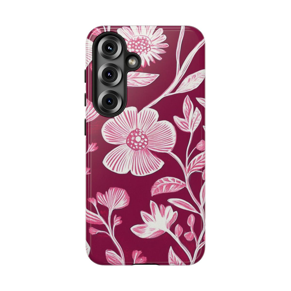 Roze en Witte Bloemenprint