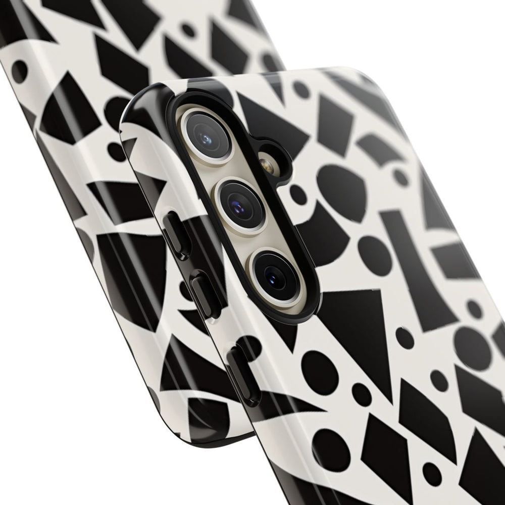 Zwart-Wit Geometrisch Abstract Patroon