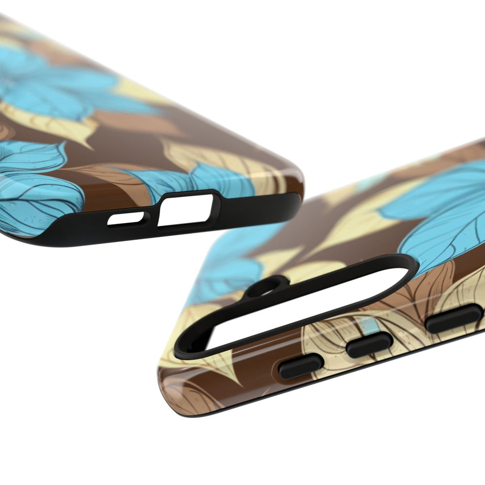 Turquoise en Beige Bloemenpatroon