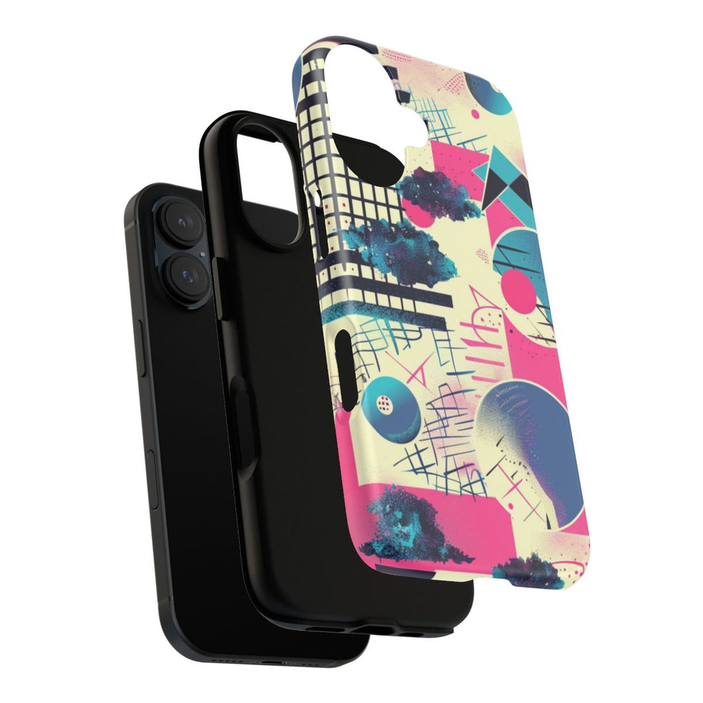 Abstract Geometrisch Patroon in Roze en Blauw