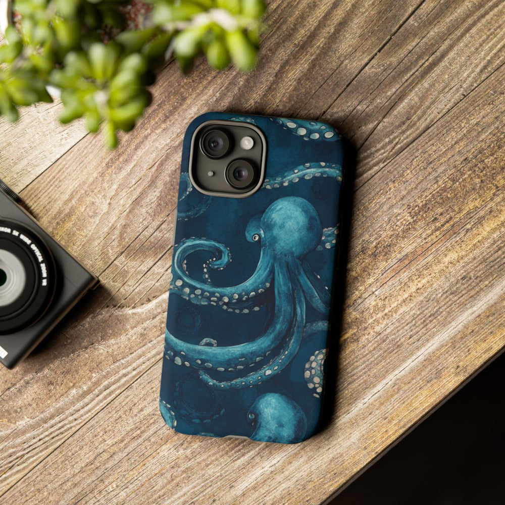 Blauw Octopuspatroon