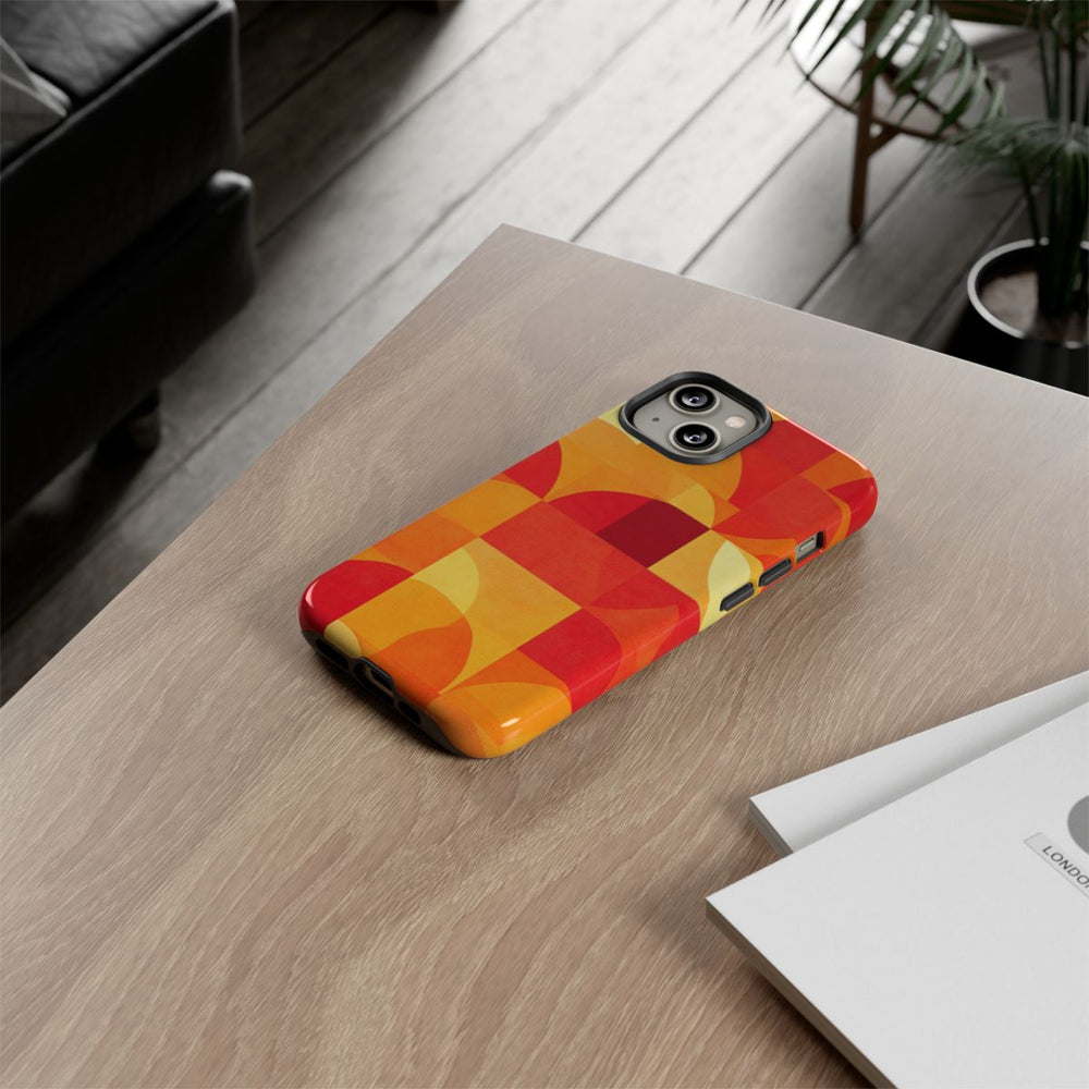Geometrisch Rood- en Oranje-Patroon