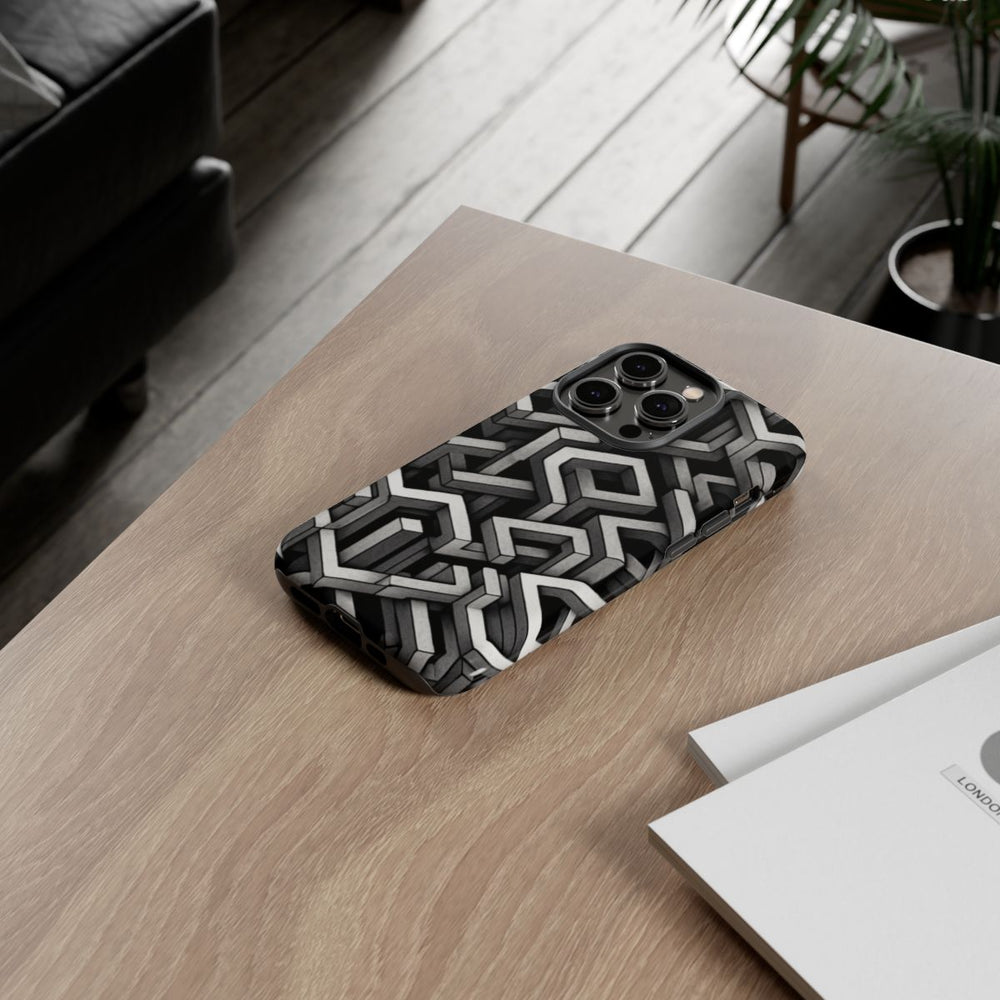 Monochrome Geometrisch Optisch Illusiepatroon