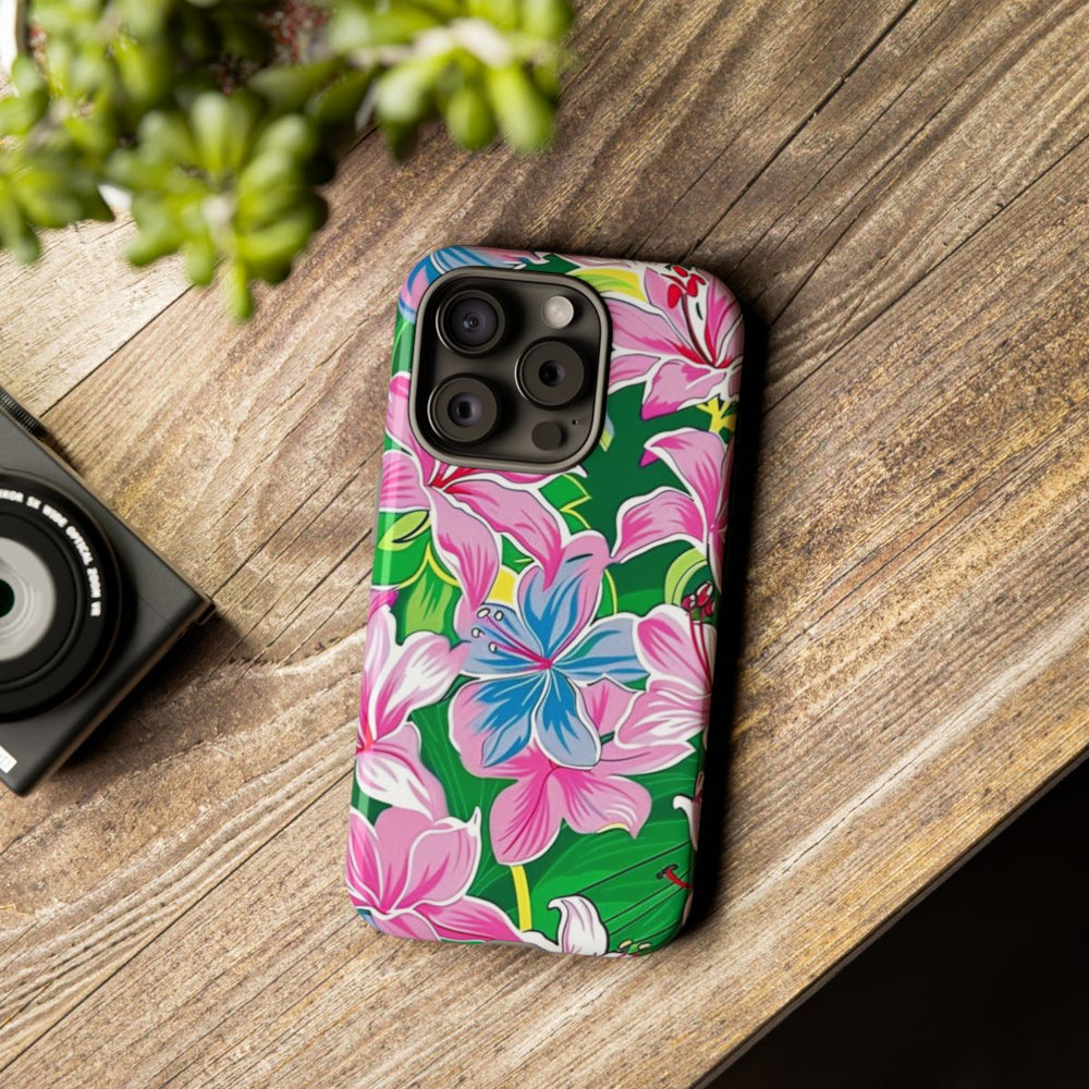 Roze en Blauwe Bloemenprint
