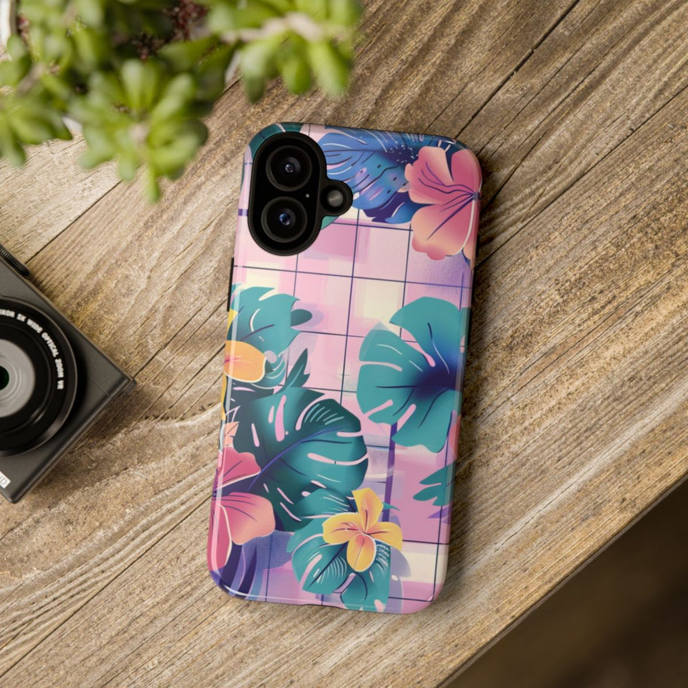 Tropisch Bloemenpatroon met Roze en Gele Bloemen