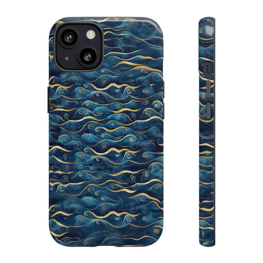 Blauw-Gouden Golfpatroon