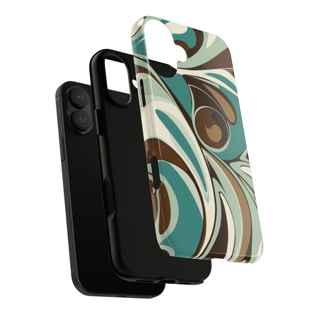 Abstracte Swirl in Teal en Bruin