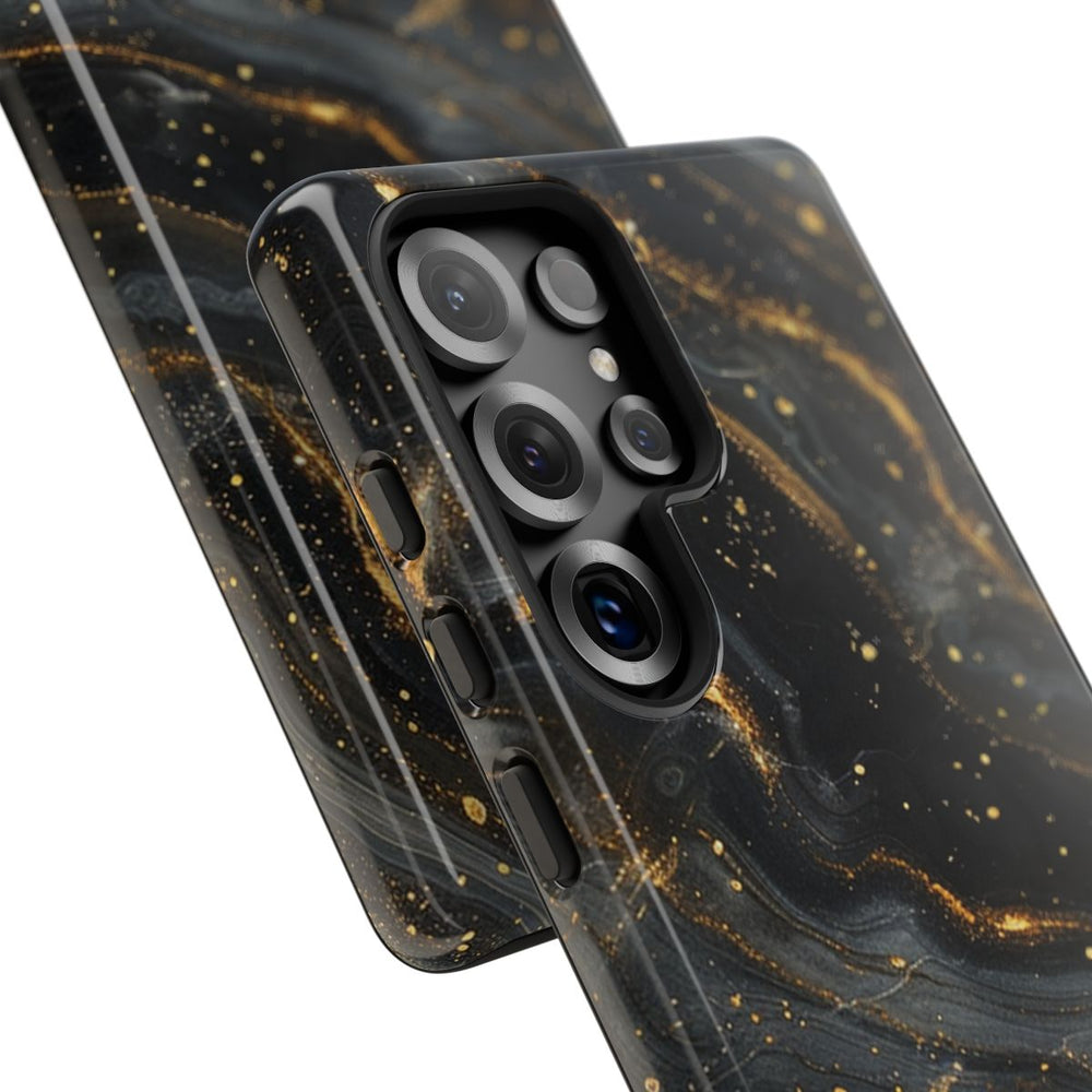 Zwart-Gouden Marmer Abstract Patroon