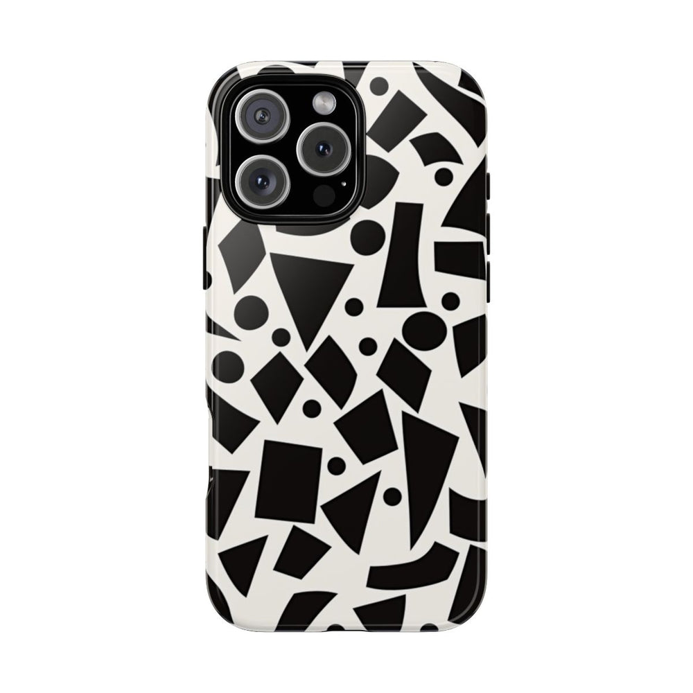 Zwart-Wit Geometrisch Abstract Patroon