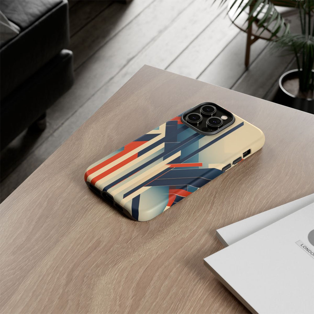Geometrisch Abstracte Lijnen in Oranje en Blauw