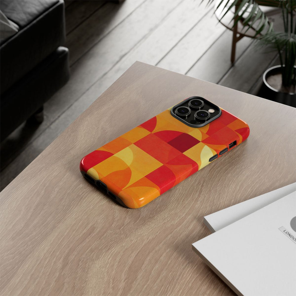 Geometrisch Rood- en Oranje-Patroon