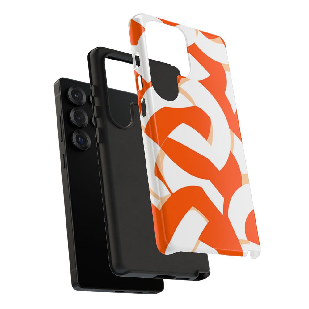 Oranje en Wit Geometrisch Patroon