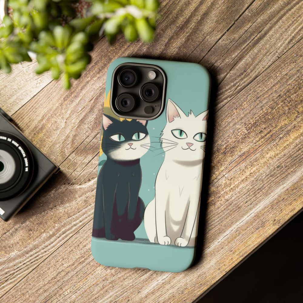 Twee Cartoonkatten met Zonnebloem