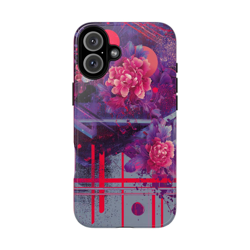 Abstracte Neonbloemen en Geometrie