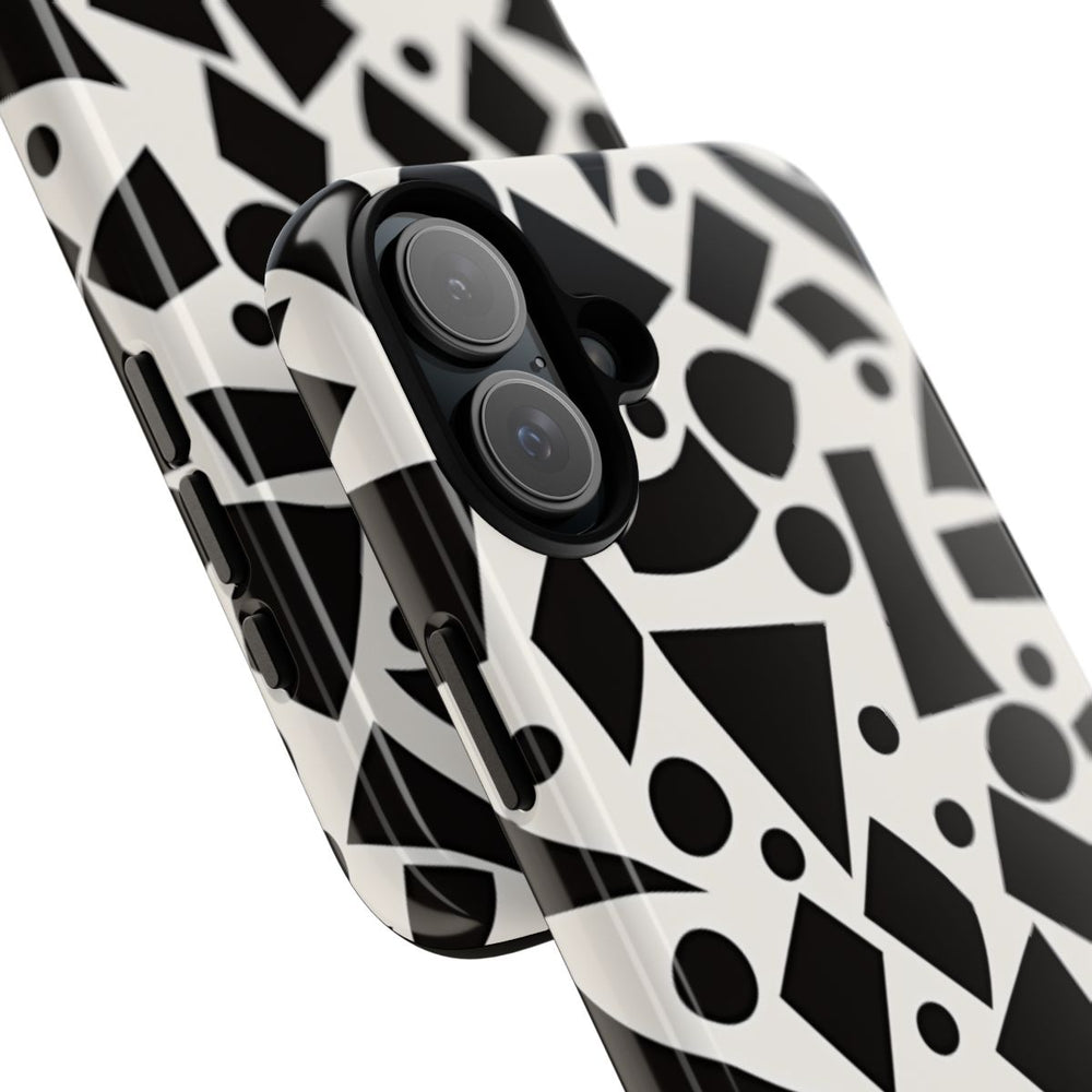 Zwart-Wit Geometrisch Abstract Patroon