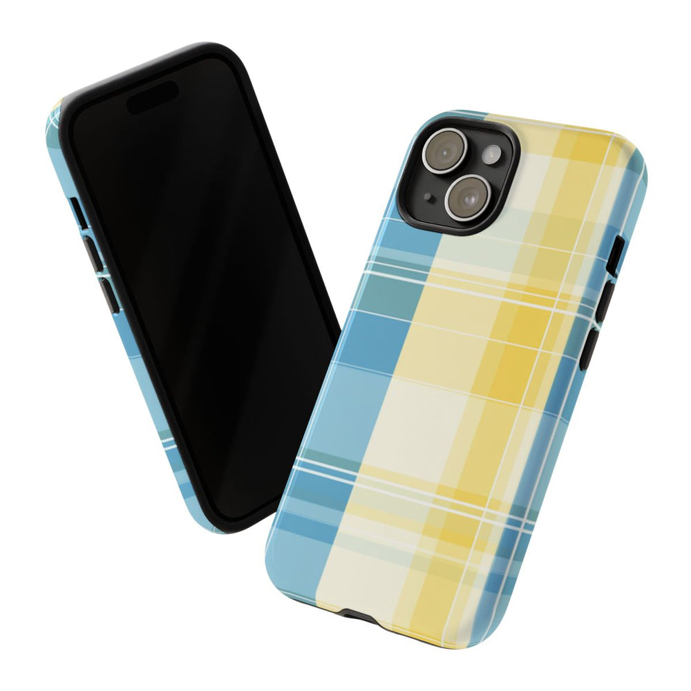Ocean Blue en Geel Geruit Patroon