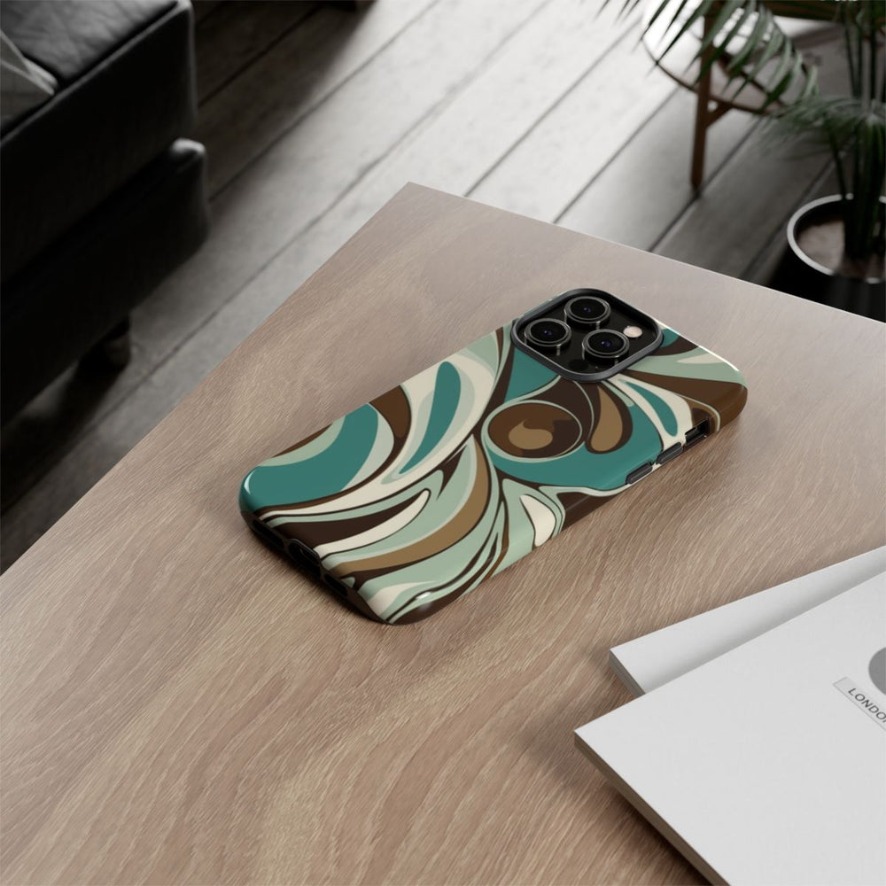 Abstracte Swirl in Teal en Bruin
