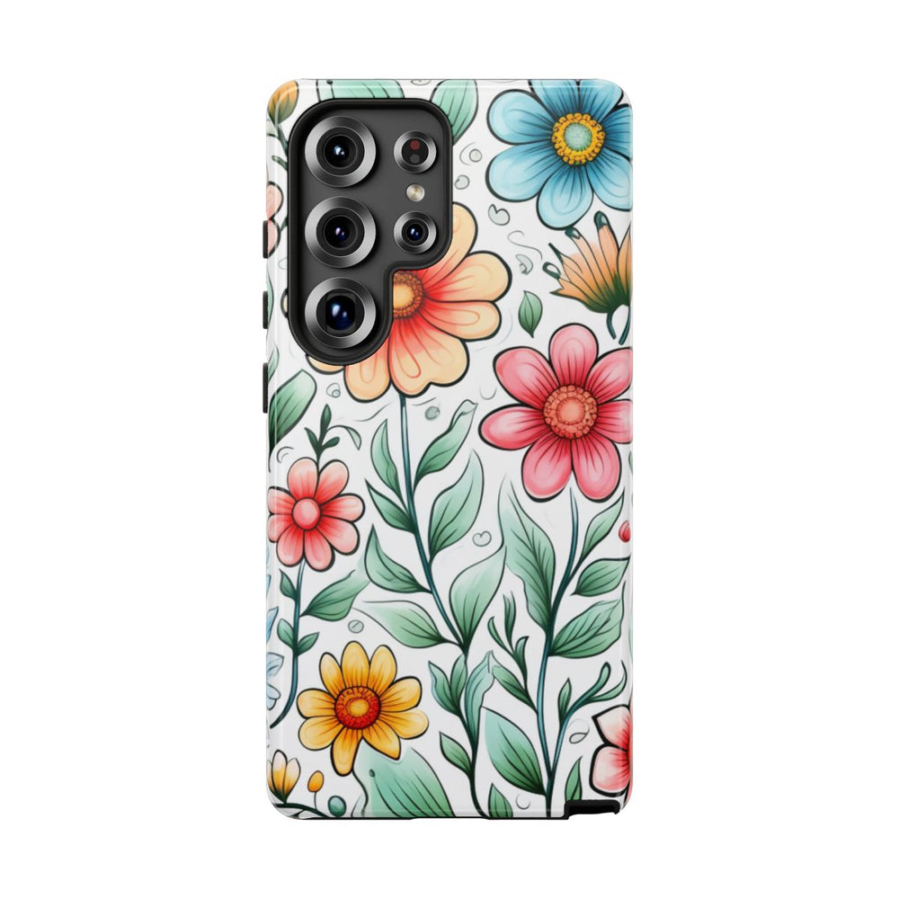 Kleurrijk Bloemenpatroon met Bladeren