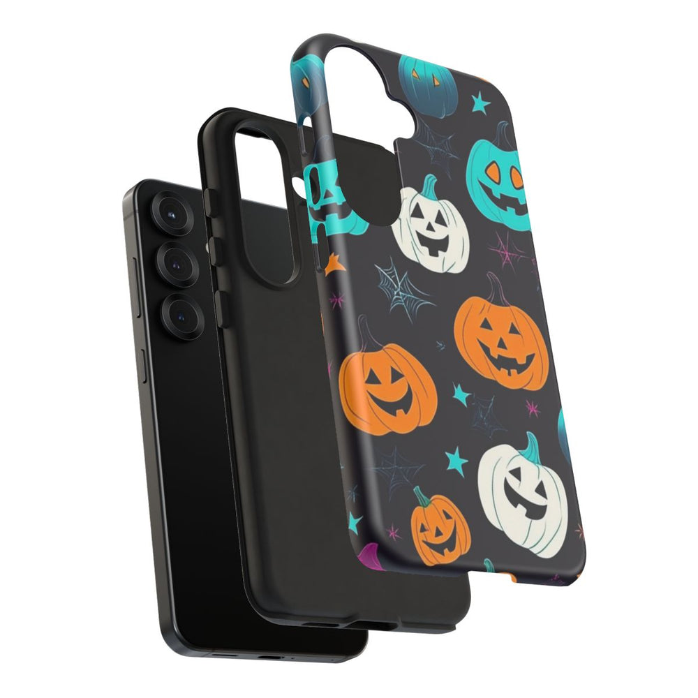 Vrolijk Gekleurde Halloween Pompoenen Patroon