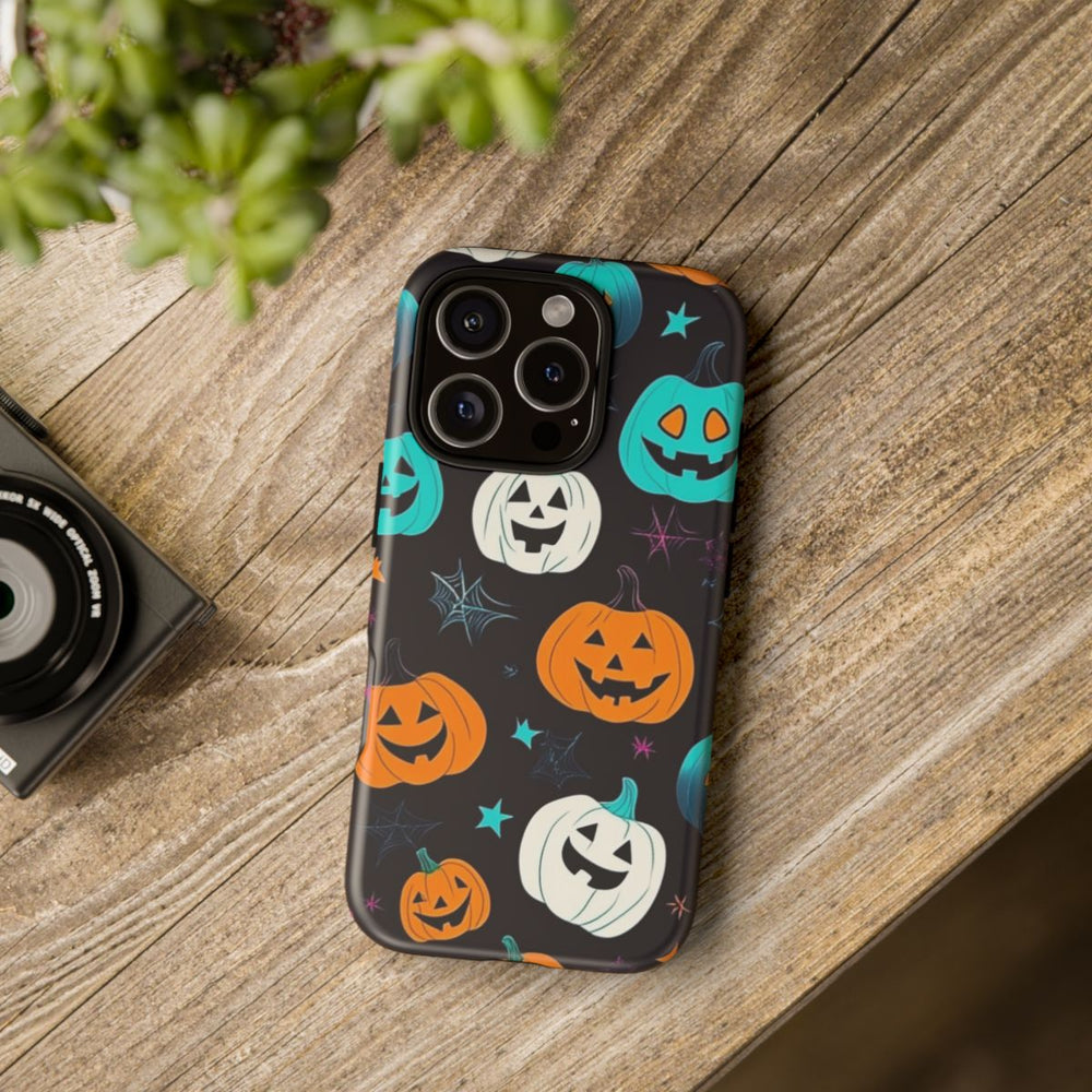 Vrolijk Gekleurde Halloween Pompoenen Patroon