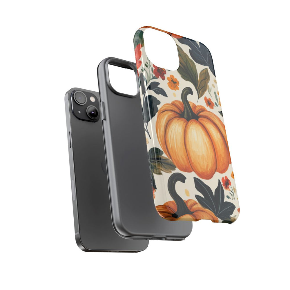 Herfst Pompoen en Bloemenpatroon