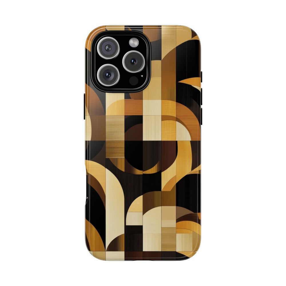 Geometrisch Bruin-Goud Art Deco Patroon