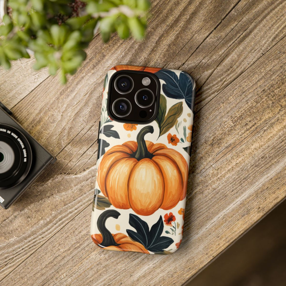 Herfst Pompoen en Bloemenpatroon