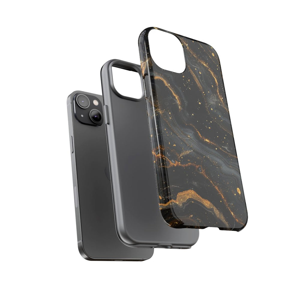 Zwart-Gouden Marmer Abstract Patroon