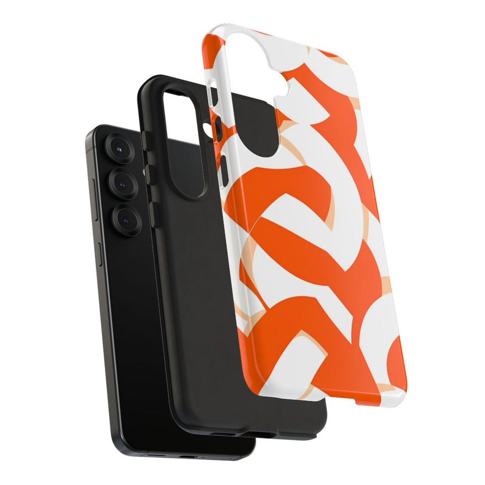 Oranje en Wit Geometrisch Patroon