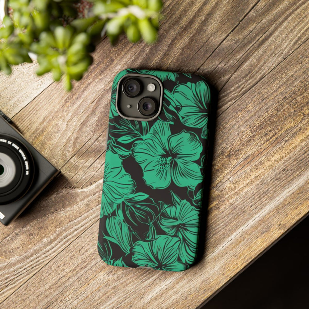 Groen Hawaïaans Bloemenpatroon