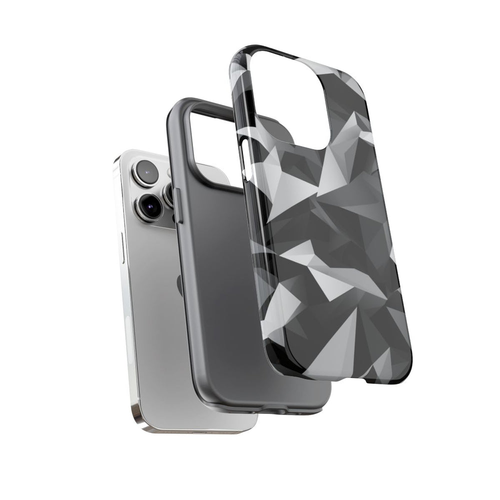 Zwart-Grijs Geometrisch Abstract Patroon
