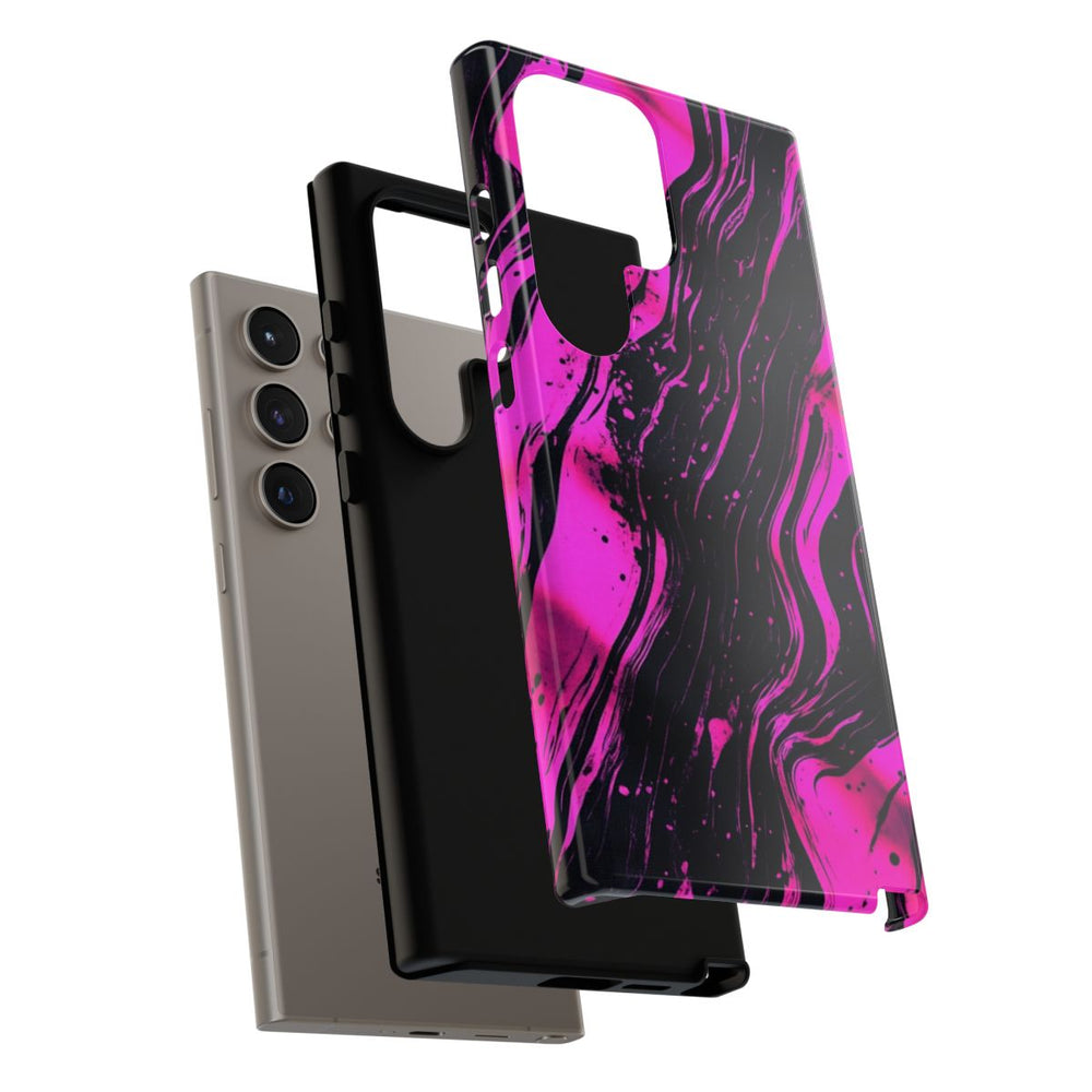 Neonroze en Zwart Abstract Patroon