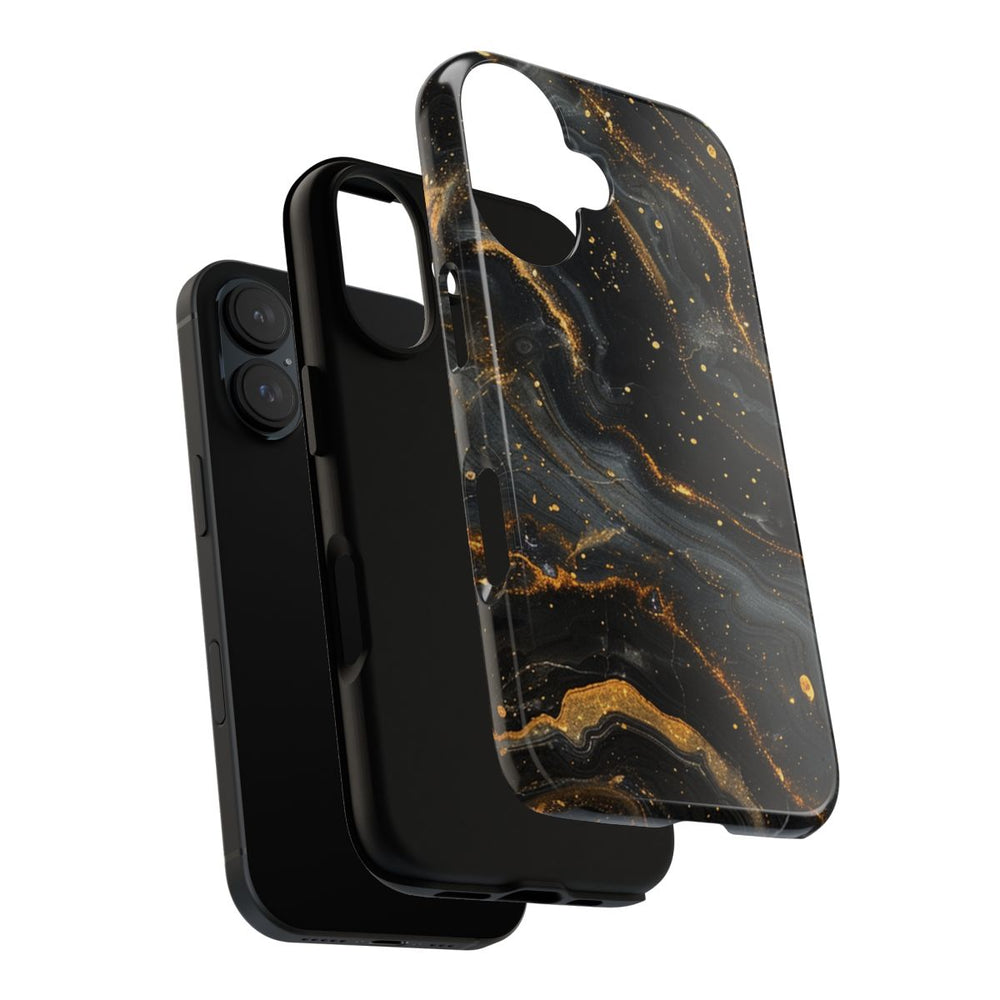 Zwart-Gouden Marmer Abstract Patroon